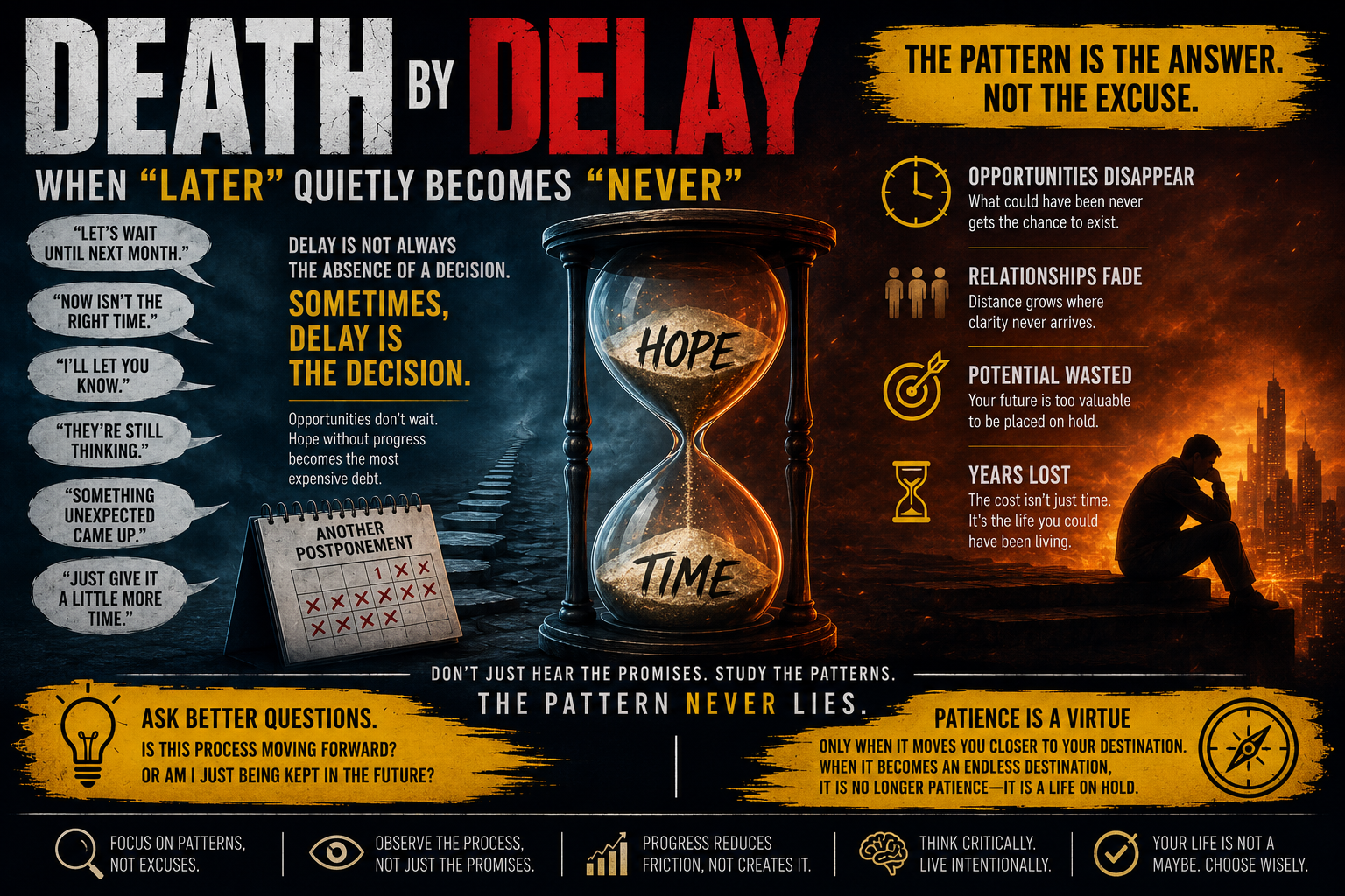 The Pattern Never Lies: Death by Delay — When “Later” Quietly Becomes “Never”