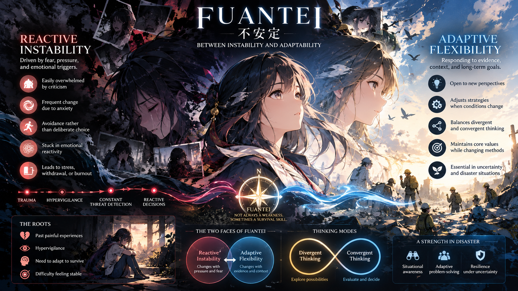 Fuantei: When Instability Is Reactivity—and When It Is Adaptability