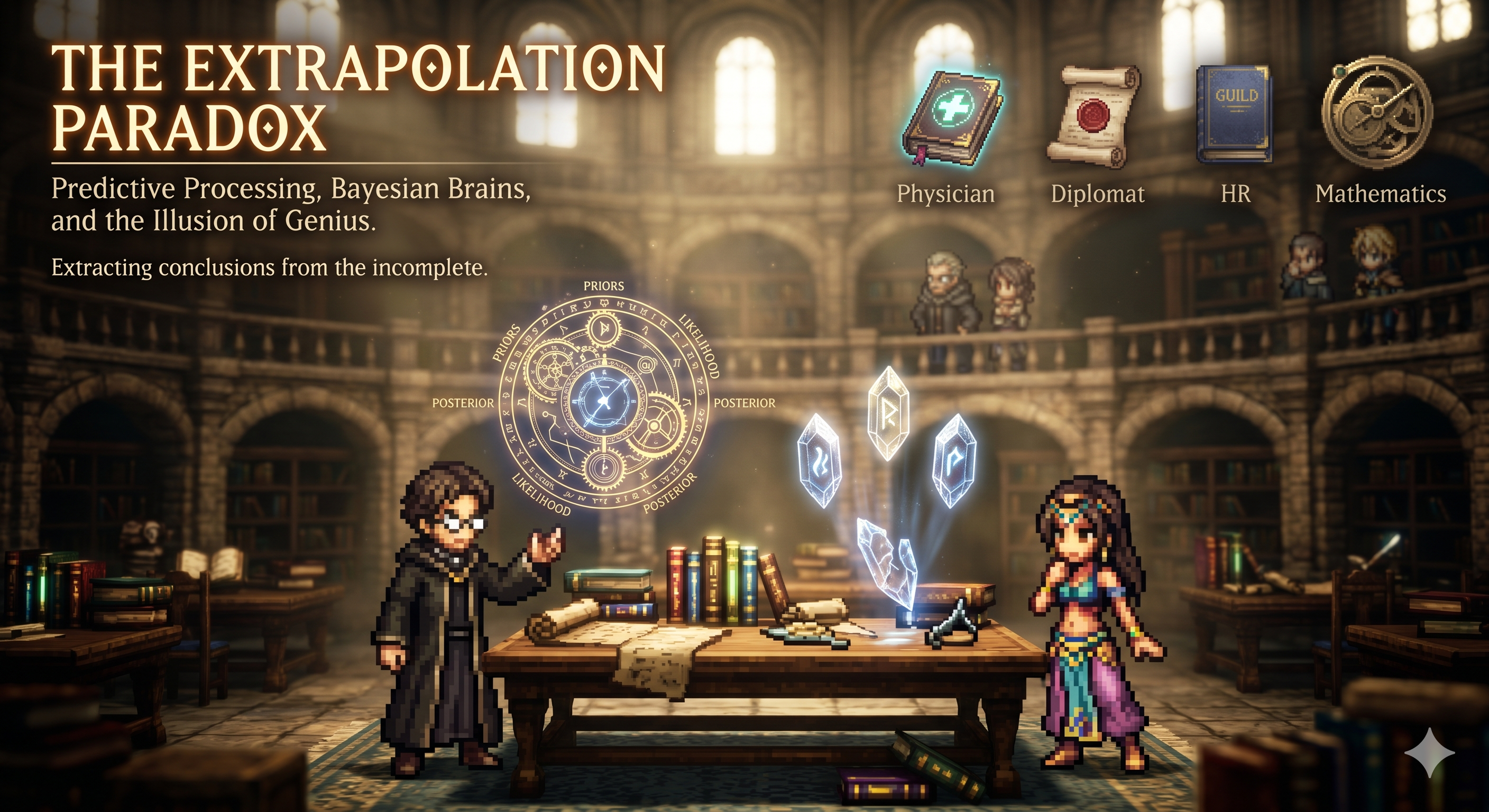 The Extrapolation Paradox: Predictive Processing, Bayesian Brains, and the Illusion of Genius