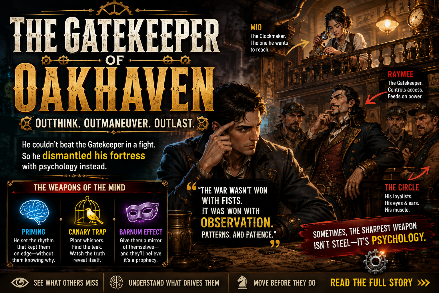 The Gatekeeper of Oakhaven — A Steampunk Novel on the Architecture of Psychological Manipulation