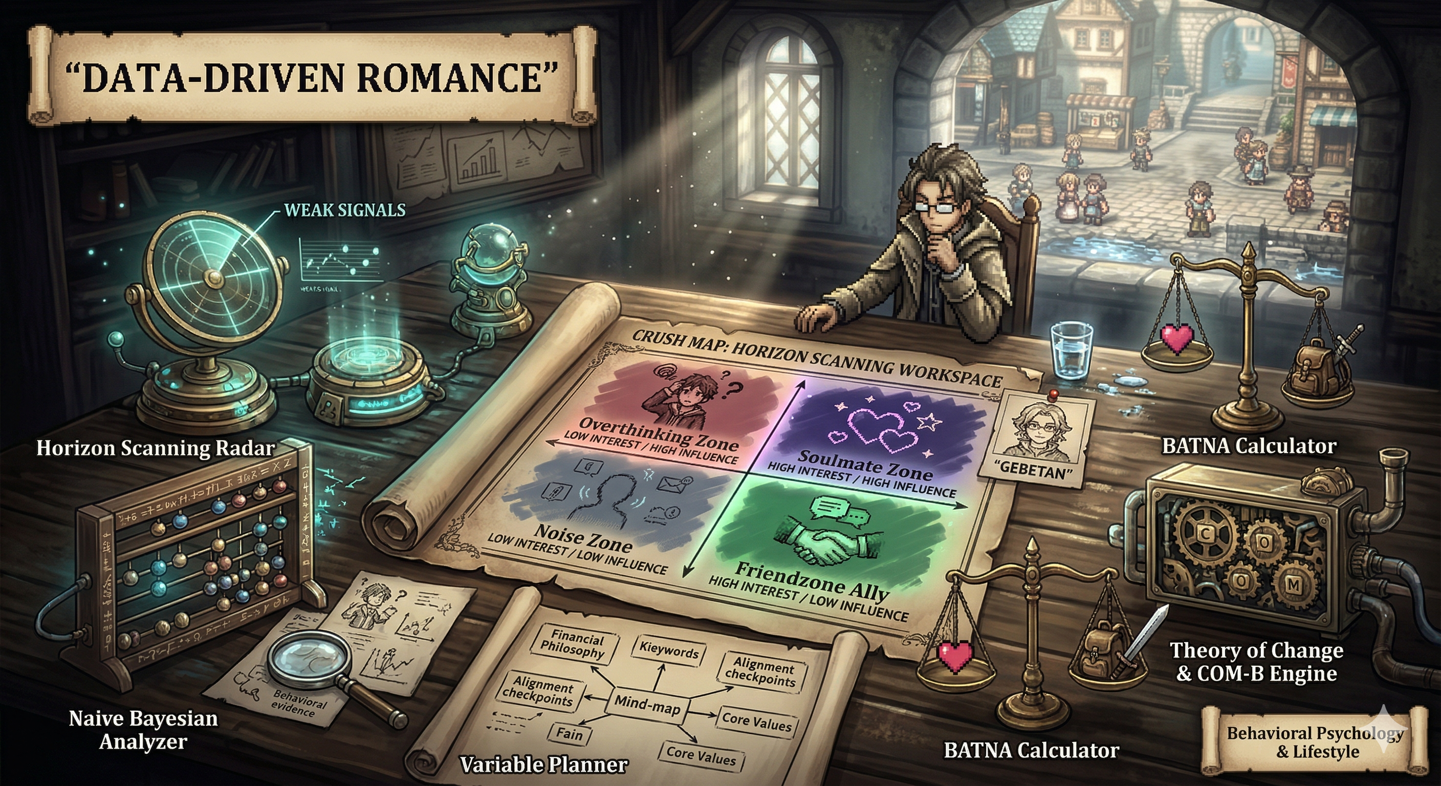 Data-Driven Romance: Applying Horizon Scanning, Bayes, and COM-B to 'Crush Mapping'